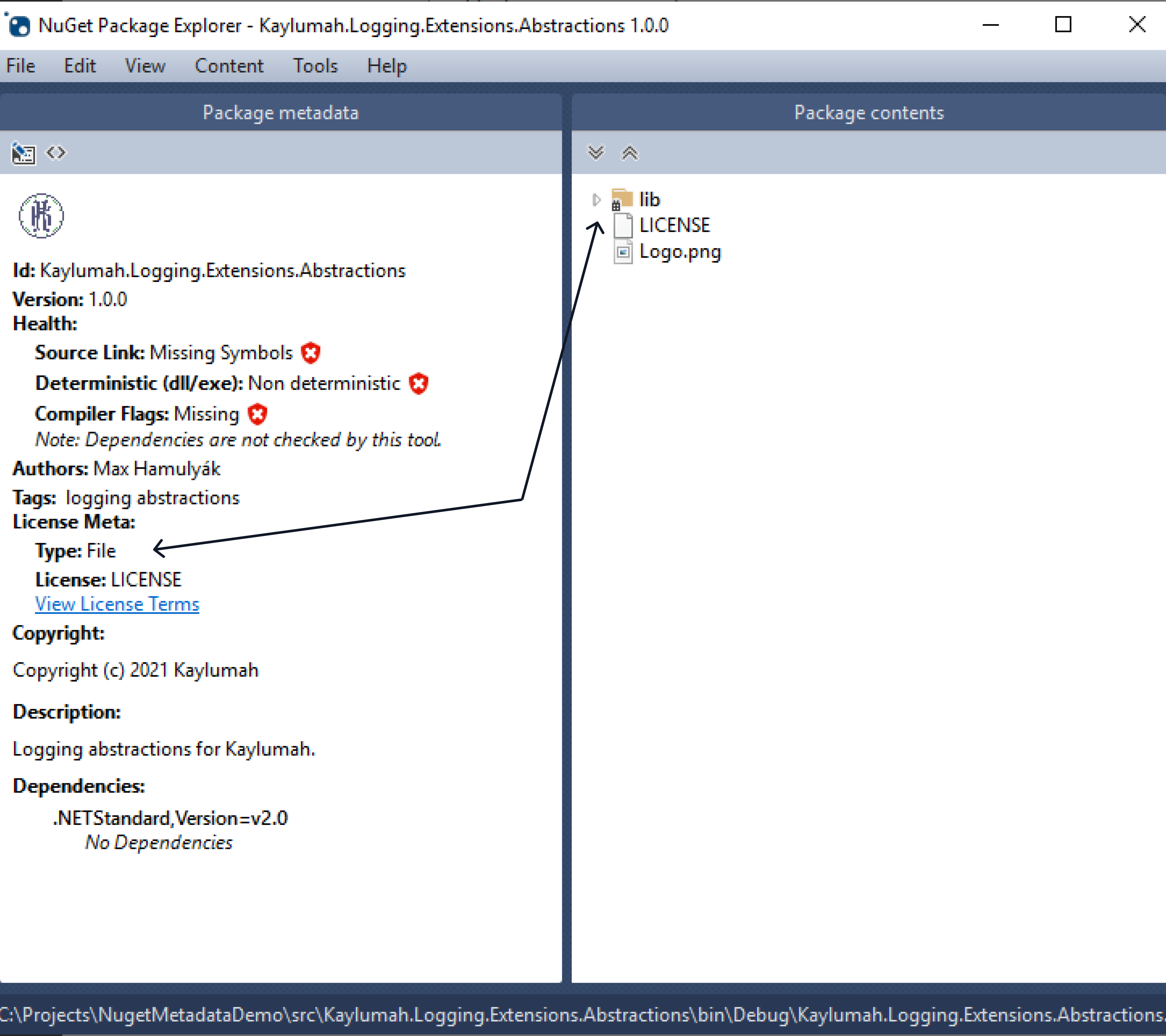 Including NuGet Package Explorer FileMetadata