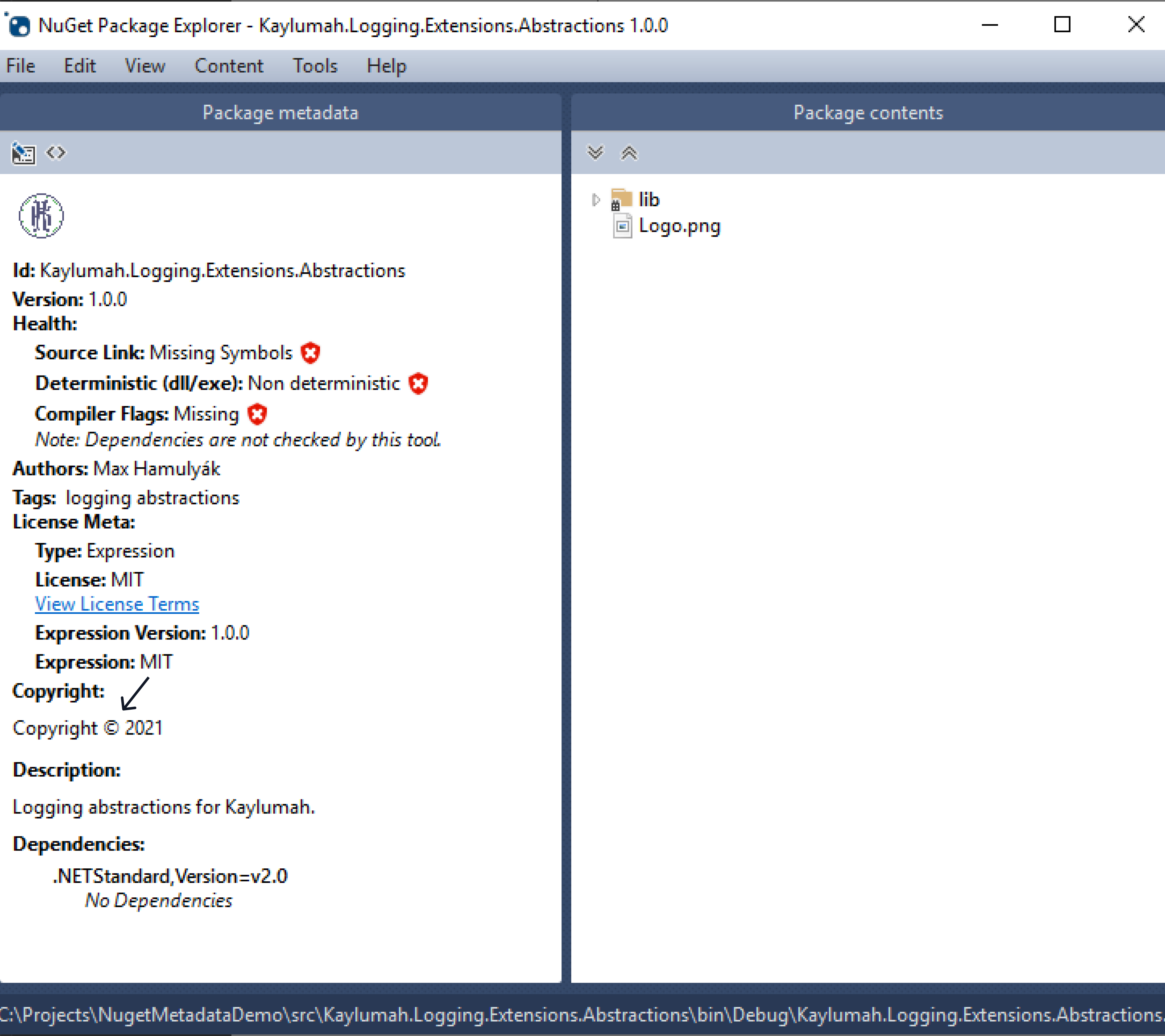 Using BuildProps NuGet Package Explorer V1