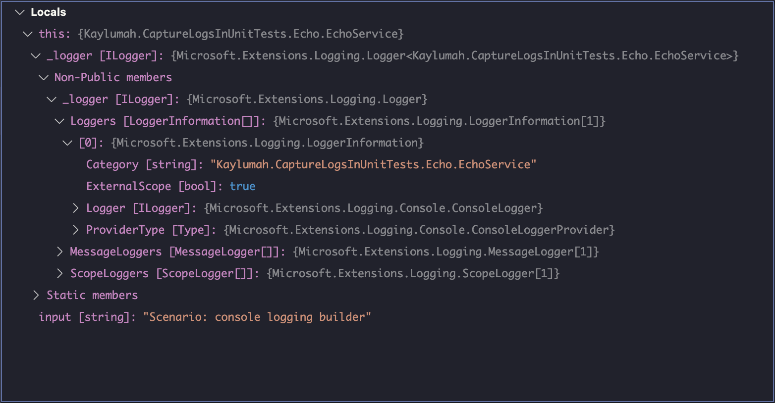 VS Code - Dotnet Debugger - console ILogger registered