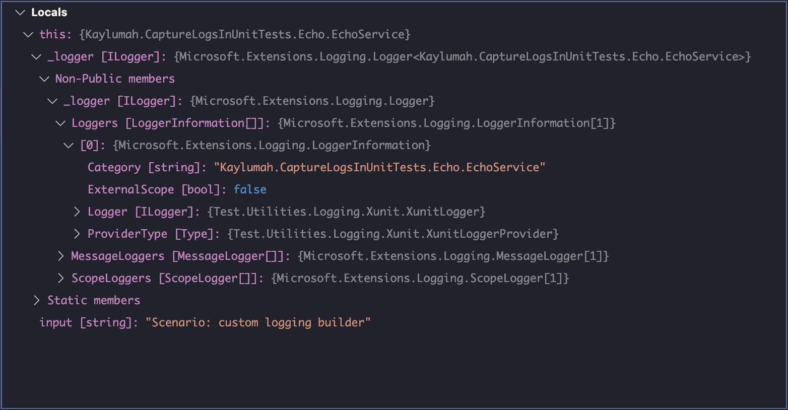 VS Code - Dotnet Debugger - Xunit ILogger registered