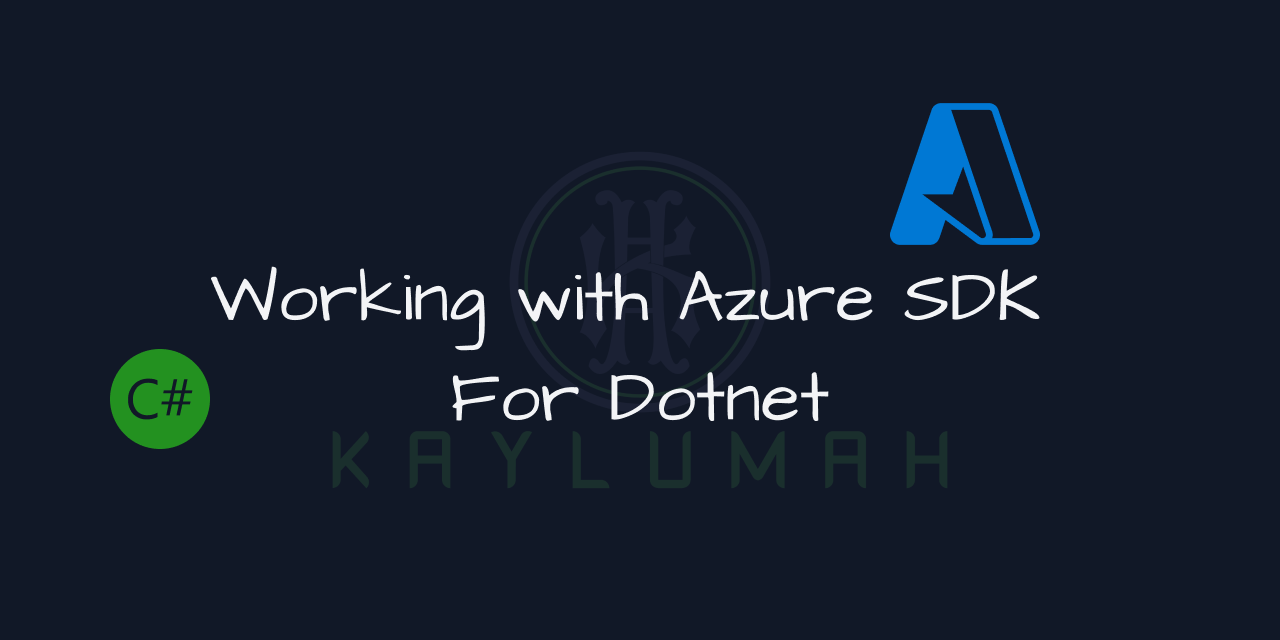 cover for Working with Azure SDK for .NET